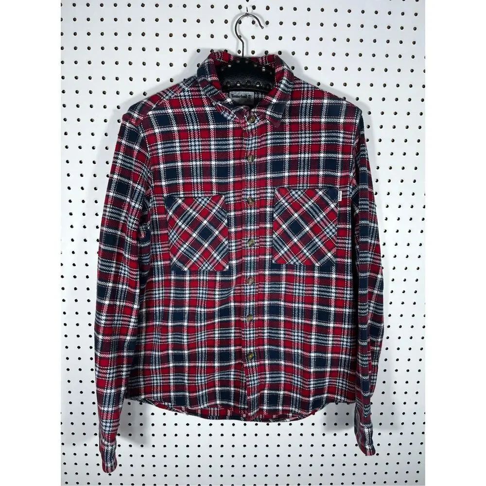Timberland heavy plaid button down flannel size S